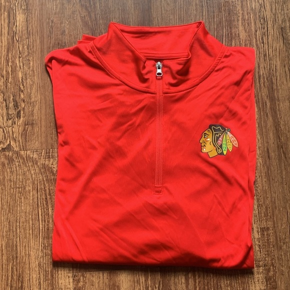 Chicago Blackhawks NHL Quarter-Zip Jacket Red Size Large NWT - Picture 11 of 12
